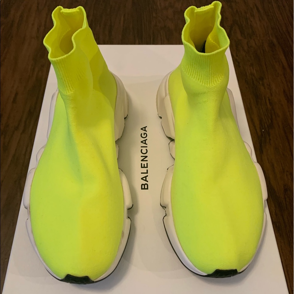 Authentic Neon Balenciaga Sock Sneaker - Picture 2 of 8